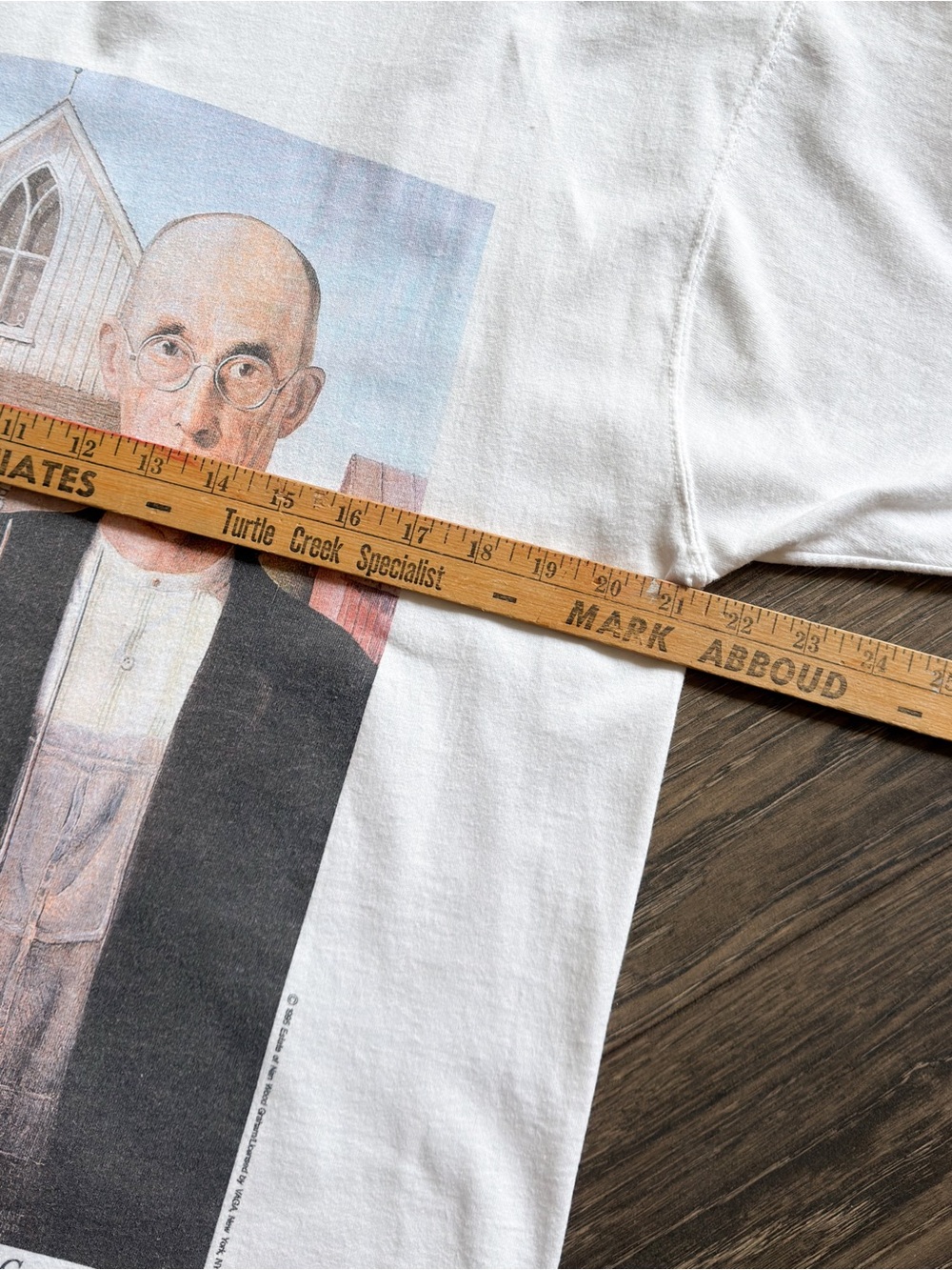Grant Wood American Gothic Art T-Shirt Men’s Large USA Made Vintage 1995 - Picture 6 of 7
